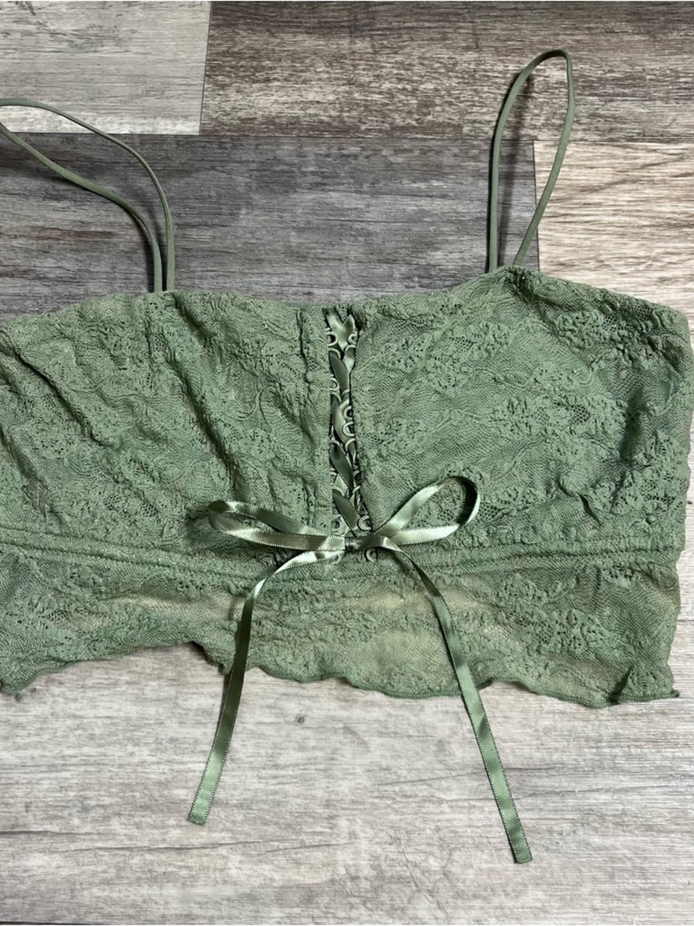 Colsie sage green lace overlay bralette